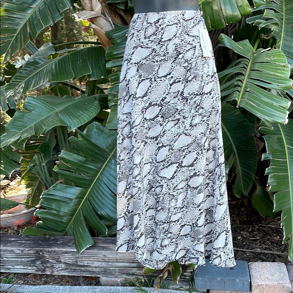 Bar three animal print or snake print middy a line skirt